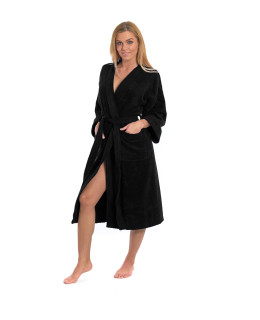 Dámský župan model KIMONO s výšivkou 05 Black