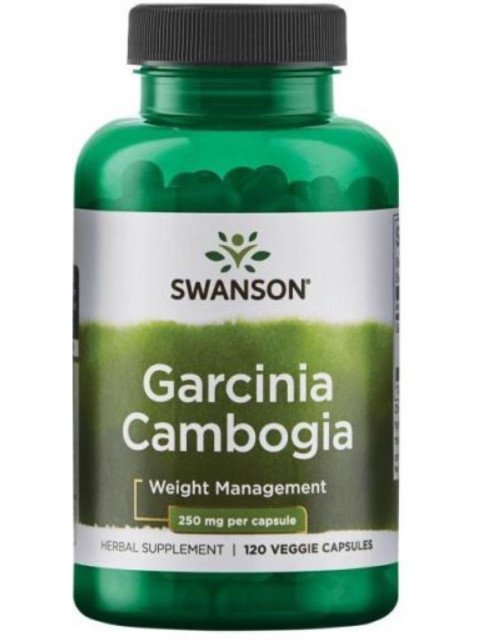 Swanson Garcinia Cambogia 250 mg, 60% kyseliny hydroxycitrónové, 120 rostlinných kapslí 