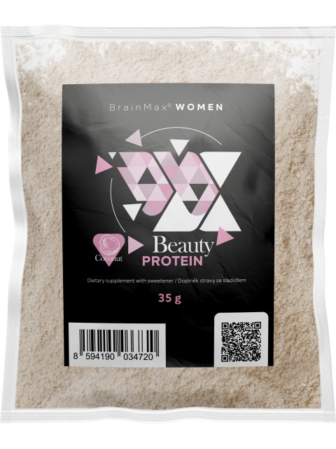 BrainMax Women Beauty Protein, protein pro ženy s kolagenem, keratinem a vitamíny, 35 g, VZOREK