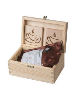 ČistéDřevo Dárková dřevěná krabička pro milovníky kávy