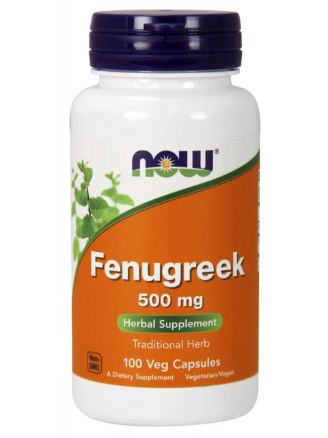 NOW Fenugreek (Pískavice řecké seno) extrakt, 500 mg, 100 rostlinných kapslí