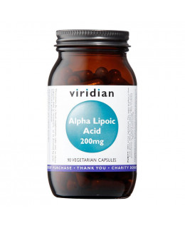 Viridian Alpha Lipoic Acid (Kyselina alfa lipoová - ALA), 200 mg, 90 kapslí