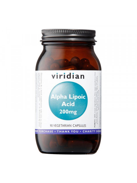 Viridian Alpha Lipoic Acid (Kyselina alfa lipoová - ALA), 200 mg, 90 kapslí