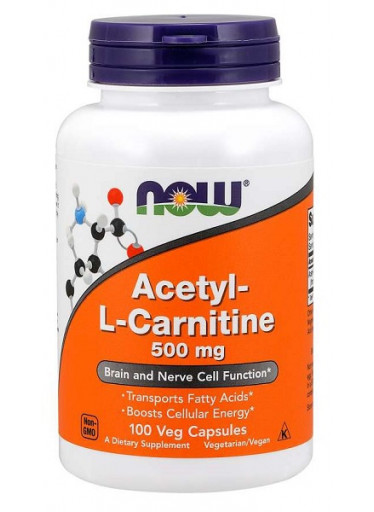 NOW Acetyl-L-Carnitine 500mg, 200 kapslí