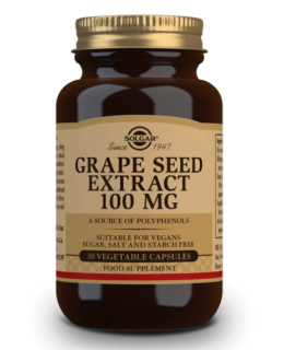 Solgar Grape Seed Extract, extrakt z hroznových jader, 100 mg, 30 rostlinných kapslí