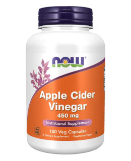 NOW Foods Apple Cider Vinegar (jablečný ocet) 450 mg, 180 rostlinných kapslí