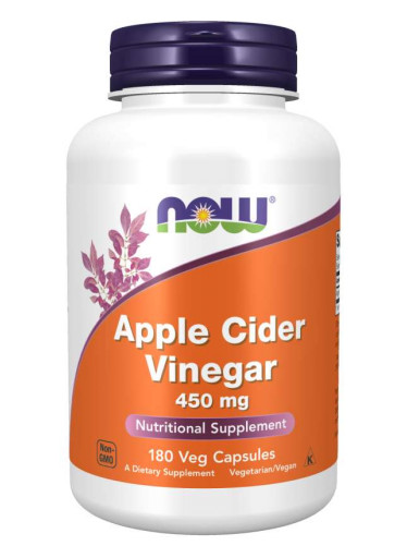 NOW Foods Apple Cider Vinegar (jablečný ocet) 450 mg, 180 rostlinných kapslí