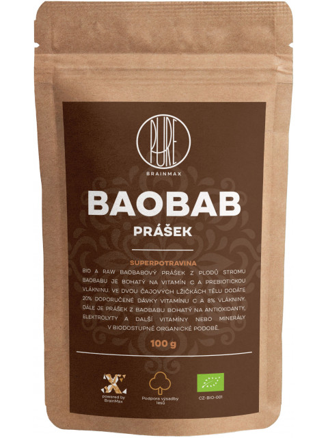 BrainMax Pure Baobab BIO prášek, 100 g