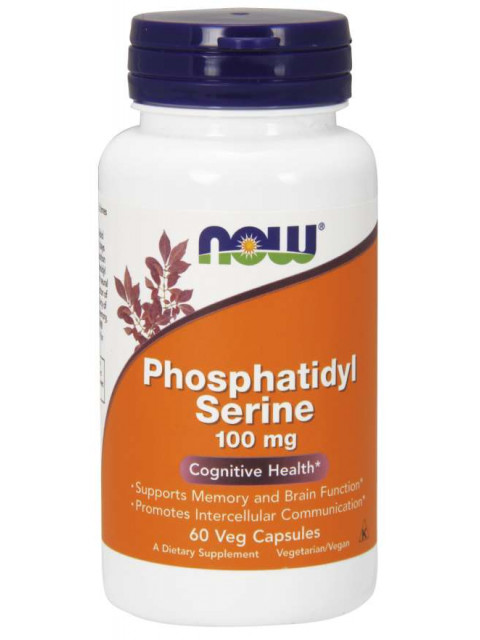 NOW Phosphatidyl Serine (Fosfatidylserin), 100 mg, 60 rostlinných kapslí