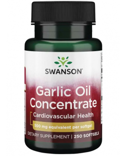 Swanson Garlic Oil (Koncentrát česnekového oleje), 500 mg, 250 softgelových kapslí