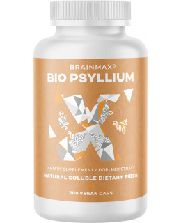 BrainMax BIO Psyllium, 800 mg, 200 rostlinných kapslí