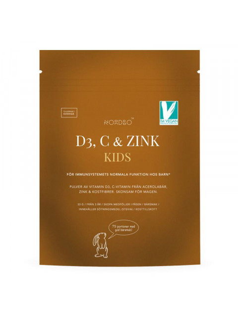 Nordbo Vitamin D3, C and Zink Kids, 75 g