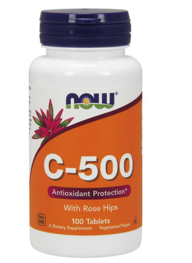 NOW Vitamin C-500 s šípkem, 100 tablet