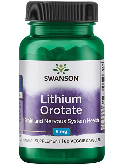 Swanson Lithium Orotate, 5 mg, 60 kapslí