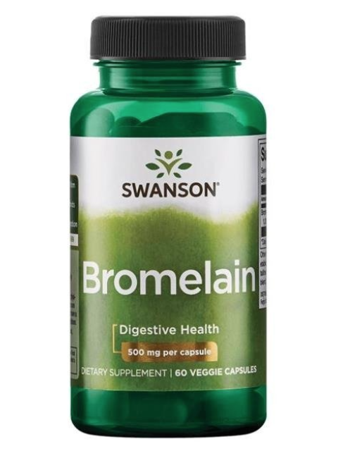 Swanson Bromelain (Bromelin), 500 mg, 60 rostlinných kapslí - EXPIRACE 2/2025