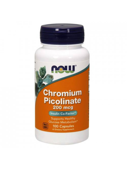 NOW Chromium Picolinate, 200 mcg, 100 rostlinných kapslí