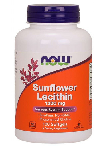 NOW Sunflower Lecithin (slunečnicový lecitin), 1200 mg, 100 softgelových kapslí