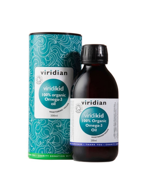 Viridian Viridikid Omega 3 Oil (Bio Omega 3 olej pro děti) Organic, 200 ml