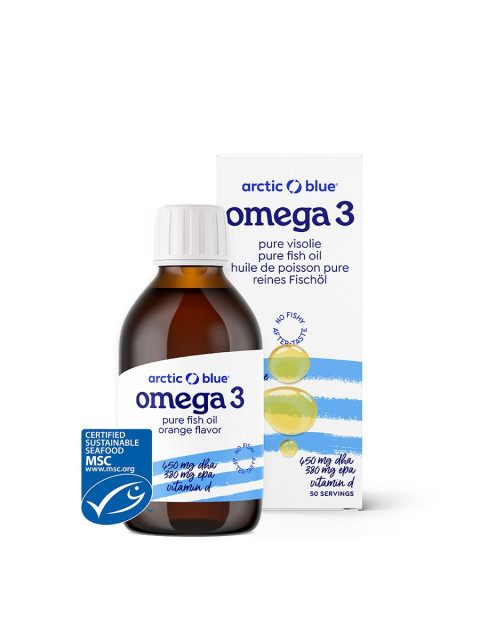 Arctic Blue Omega 3, 450 mg DHA, 380 mg EPA, Vitamin D 400 IU, 250 ml