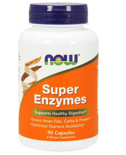 NOW Super Enzymes, komplexní trávící enzymy, 90 kapslí
