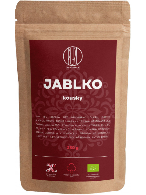 BrainMax Pure Jablka kousky BIO, 250 g