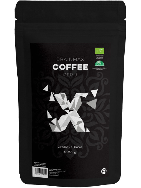 BrainMax Coffee Peru, zrnková káva, BIO, 1000 g *CZ-BIO-001 certifikát