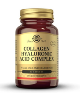 Solgar Collagen Hyaluronic Acid Complex, kolagen a kyselina hyaluronová, 30 tablet