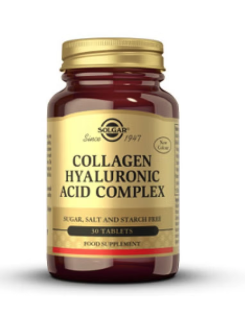 Solgar Collagen Hyaluronic Acid Complex, kolagen a kyselina hyaluronová, 30 tablet