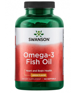 Swanson Omega 3 (rybí olej), Citrón, 150 softgelových kapslí