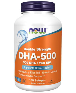 NOW DHA-500, 500 DHA/250 EPA, Omega 3, 180 softgelových kapslí