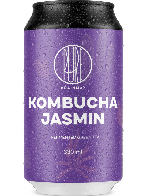 BrainMax Pure Kombucha, jasmín, 330 ml