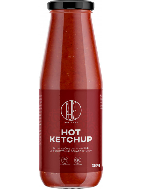 BrainMax Pure Ketchup - hot (ostrý kečup), 350 g