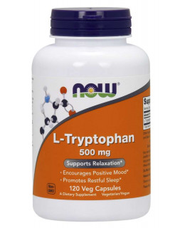 NOW L-Tryptofan 500 mg, 120 rostlinných kapslí