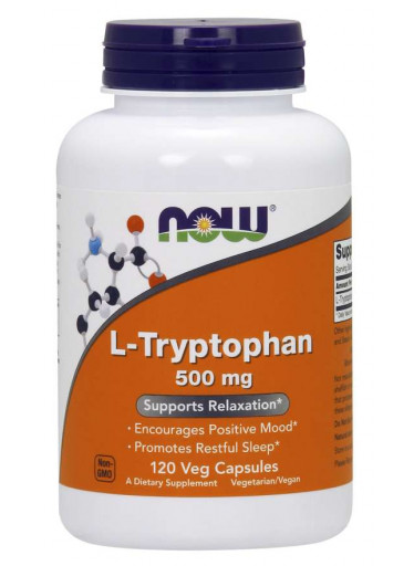 NOW L-Tryptofan 500 mg, 120 rostlinných kapslí