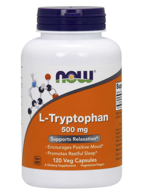 NOW L-Tryptofan 500 mg, 120 rostlinných kapslí