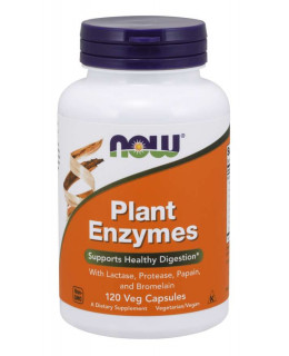 NOW Plant Enzymes, rostlinné enzymy, 120 rostlinných kapslí