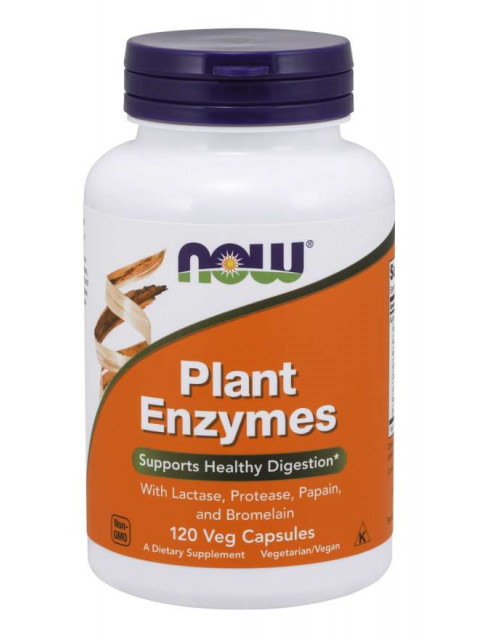 NOW Plant Enzymes, rostlinné enzymy, 120 rostlinných kapslí