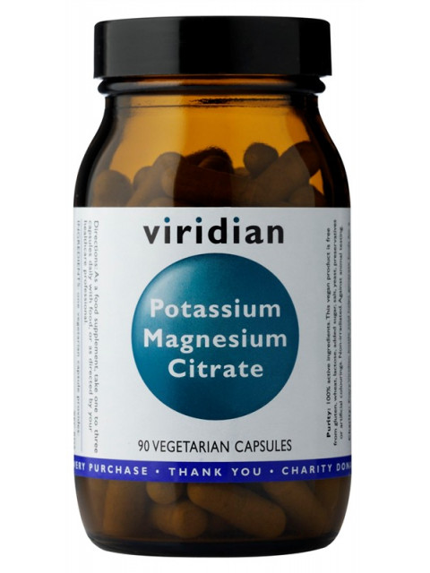 Viridian Potassium Magnesium Citrate (Draslík a hořčík), 90 kapslí