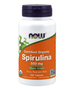 NOW Spirulina Organic, 500 mg, 100 tablet