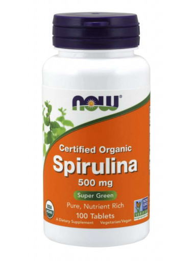 NOW Spirulina Organic, 500 mg, 100 tablet