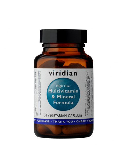 Viridian High Five Multivitamin and Mineral Formula (Multivitamín na stres a pro celkovou odolnost), 30 kapslí - EXPIRACE 9/2024