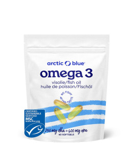 Arctic Blue Omega 3, 250 mg DHA, 400 mg EPA, 60 kapslí