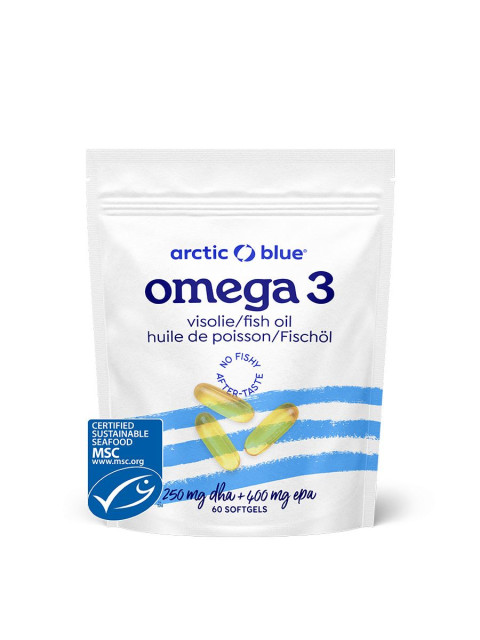 Arctic Blue Omega 3, 250 mg DHA, 400 mg EPA, 60 kapslí