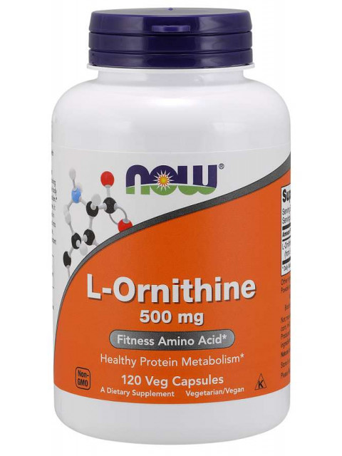 NOW L-Ornithine 500 mg, 120 kapslí