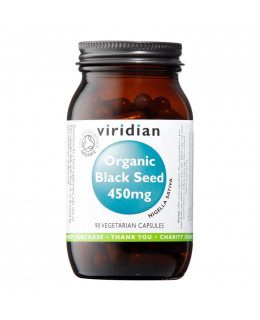 Viridian Black Seed Organic (BIO Egyptský černý kmín), 450 mg, 90 kapslí