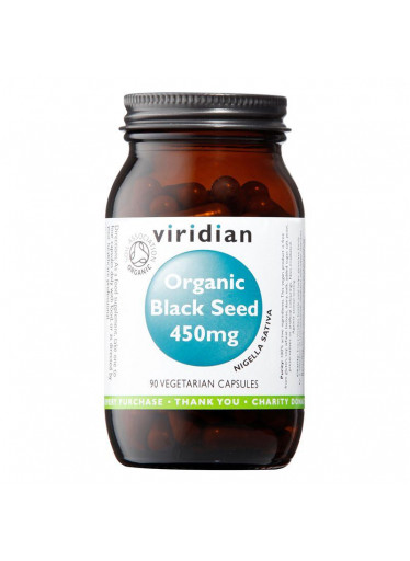 Viridian Black Seed Organic (BIO Egyptský černý kmín), 450 mg, 90 kapslí