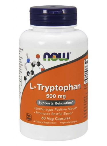 NOW L-Tryptofan 500 mg, 60 rostlinných kapslí