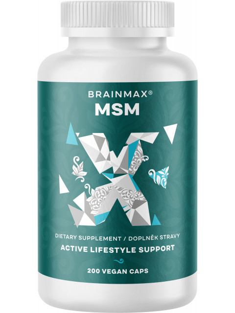 BrainMax MSM, 800 mg, 200 rostlinných kapslí