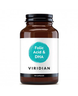 Viridian Folic Acid with DHA (Kyselina listová a DHA), 90 kapslí