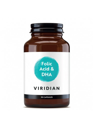 Viridian Folic Acid with DHA (Kyselina listová a DHA), 90 kapslí